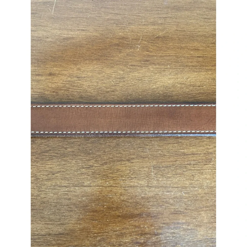 El Paso Mens Brown Leather Belt Size 42‎ Classic Casual Style Stictching Detail